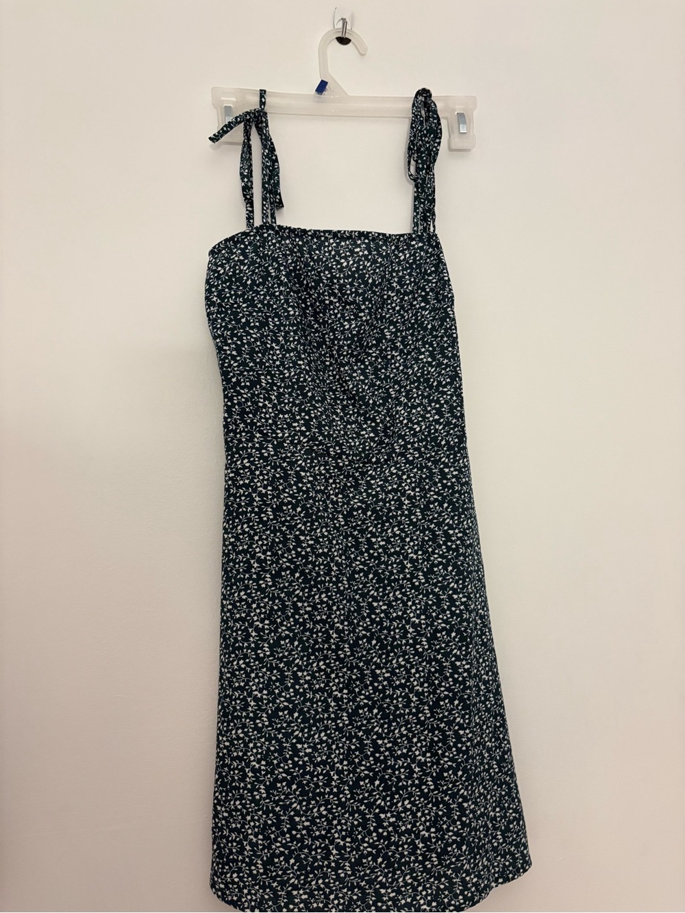 SHEIN Green Floral Tie-Shoulder Mini Dress